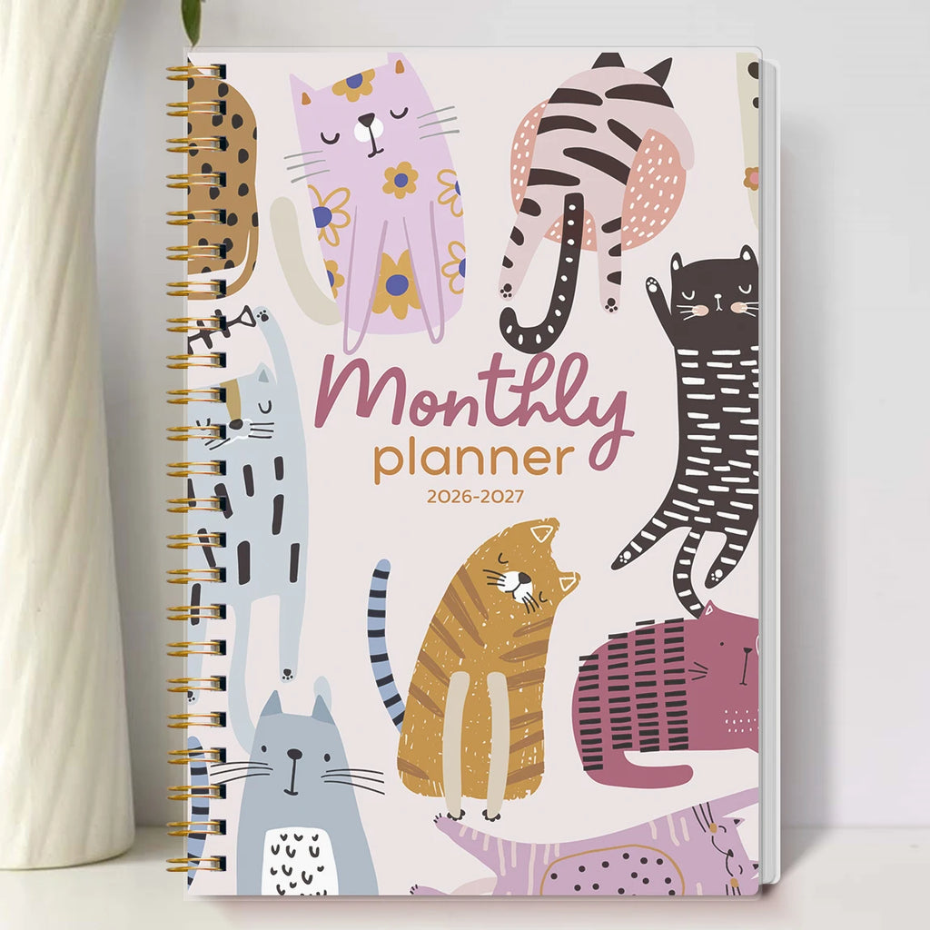 A5 2026-2027 Academic Planner Weekly Monthly Organizer, Jan 2026 to Dec 2027, School Student Teacher Spiral Notebook Calendar