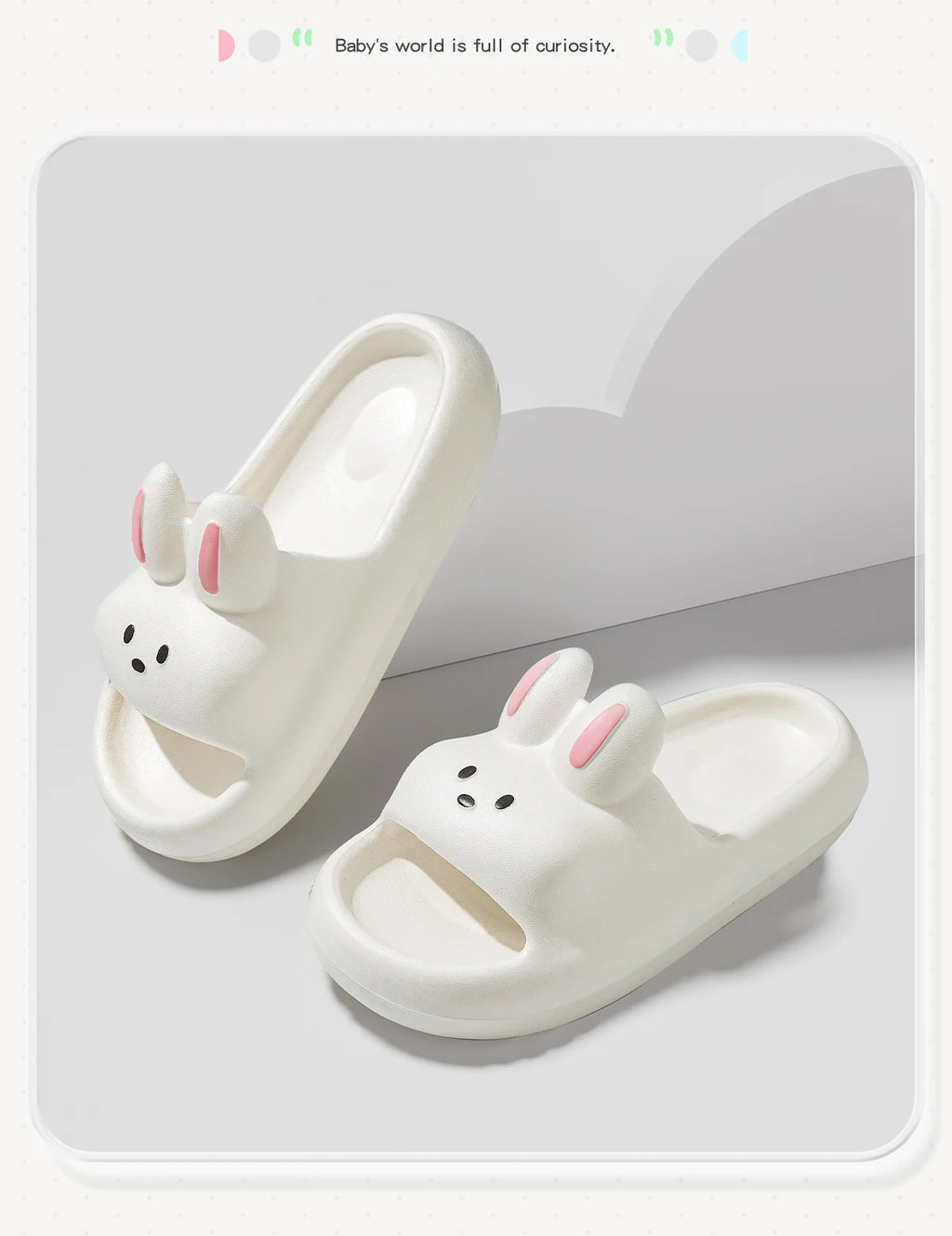 Cartoon Rabbit Children Slippers Heightened Thick Bottom Indoor Outdoor Slippers Comfortable Soft Children Home Slippers