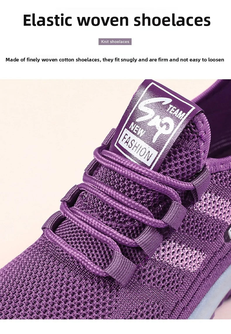 Women Casual Sports Shoes Breathable Lightweight Sneakers Anti-slip Flats Outdoor Running Walking Shoes Female Vulcanized Shoes