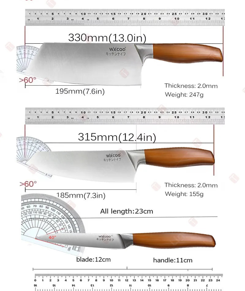 Japanese Kitchen Knives Stainless Steel Professional Chef Knife Cleaver Santoku Knife Fruit Slicing Utility Knife Cooking Tools