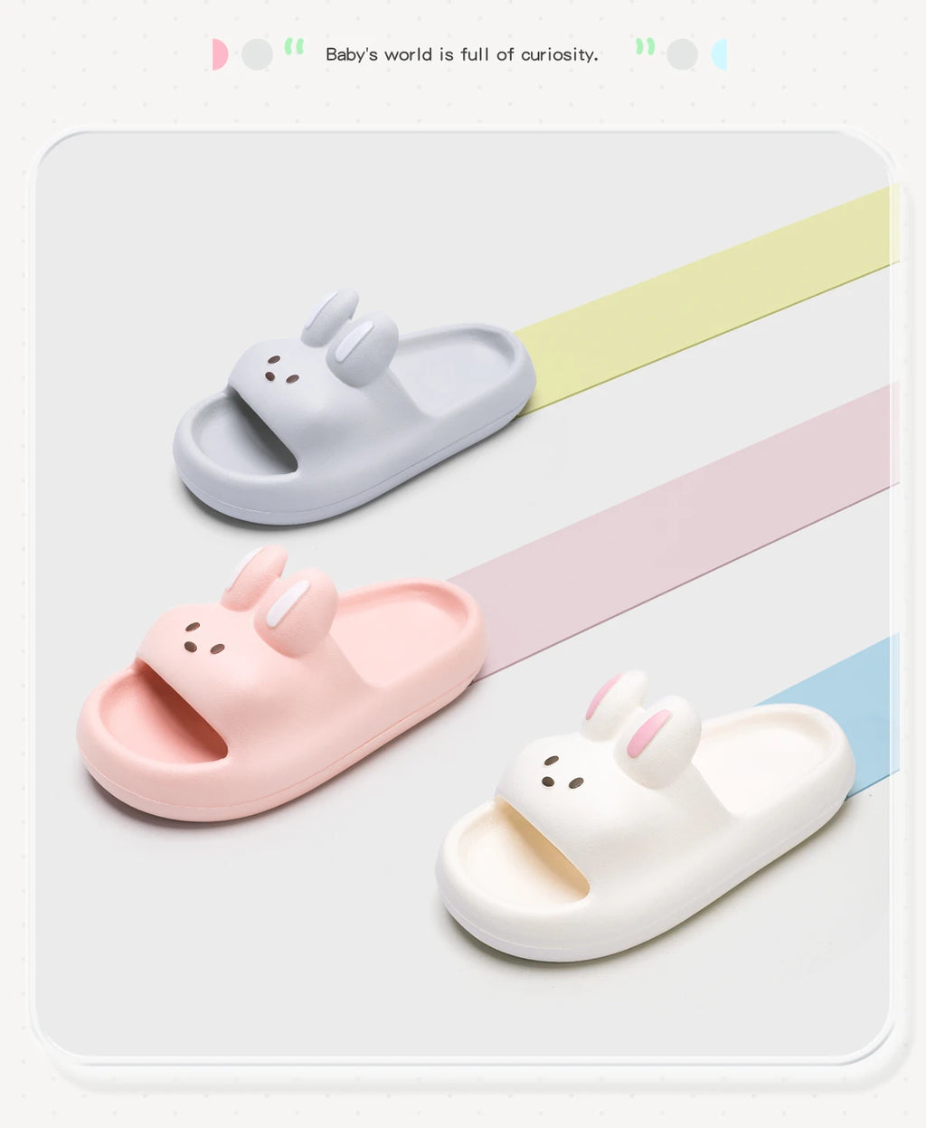 Cartoon Rabbit Children Slippers Heightened Thick Bottom Indoor Outdoor Slippers Comfortable Soft Children Home Slippers
