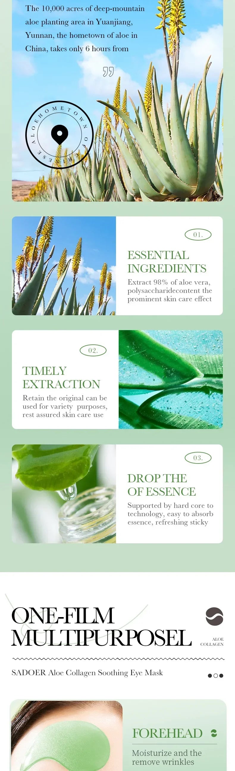 60pcs Aloe Vera Collagen Eye Mask Anti Dark Circles Eyes Bags Moisturizing Firming Hyaluronic Acid Gel Eye Patches Eyes Skincare