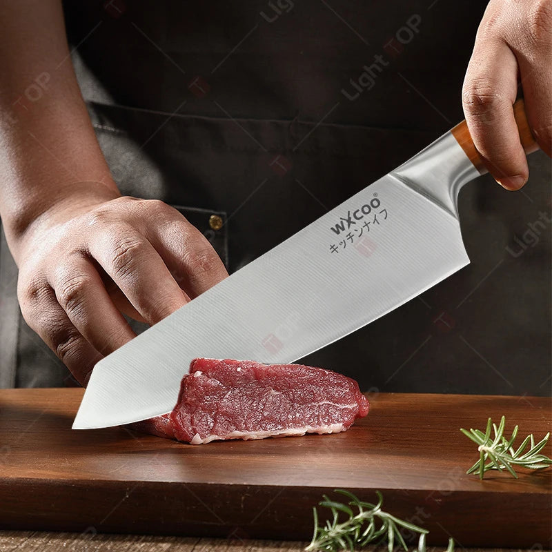 Japanese Kitchen Knives Stainless Steel Professional Chef Knife Cleaver Santoku Knife Fruit Slicing Utility Knife Cooking Tools