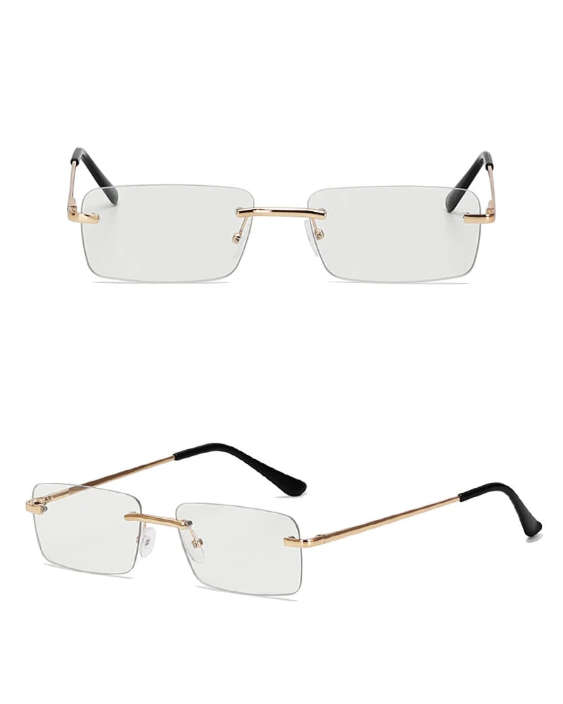 1PC Unisex Metal Square Frame Fashio Rimless Sunglasses For Outdoor Beach Party