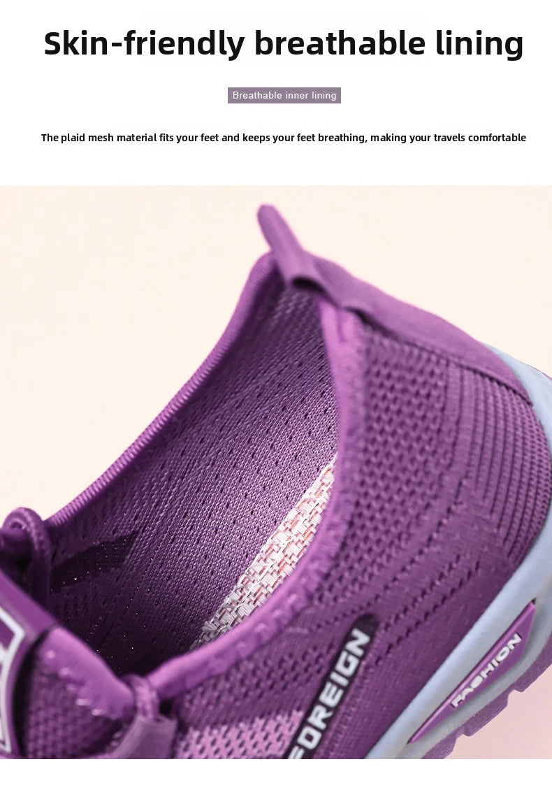 Women Casual Sports Shoes Breathable Lightweight Sneakers Anti-slip Flats Outdoor Running Walking Shoes Female Vulcanized Shoes
