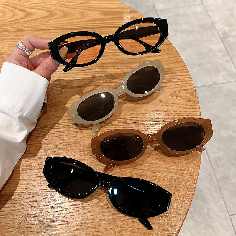 KAMMPT Vintage Oval Sunglasses Women Fashion Retro Female Sun Glasses New in Trendy Luxury Brand Designer Lady Shades Eyewear
