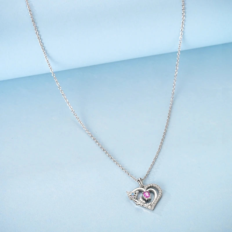 Luxury Necklace 925 Silver Original Sterling Zircon Dragonfly Butterfly Firefly Star Moon Chain Link For Women Wedding Jewelry