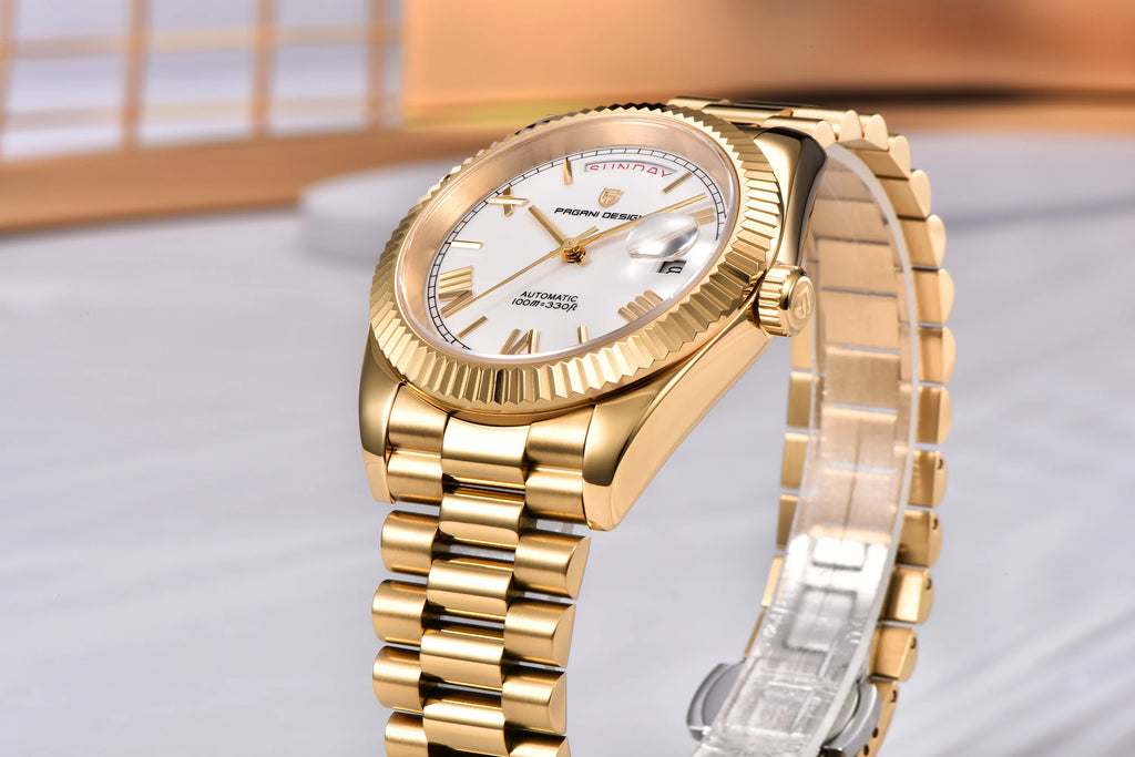 PAGANI DESIGN Men's Watches DD40 Gold White Luxury Automatic Watch Men TMI NH36A Date Week Mechanical Watches For Men 2026 New