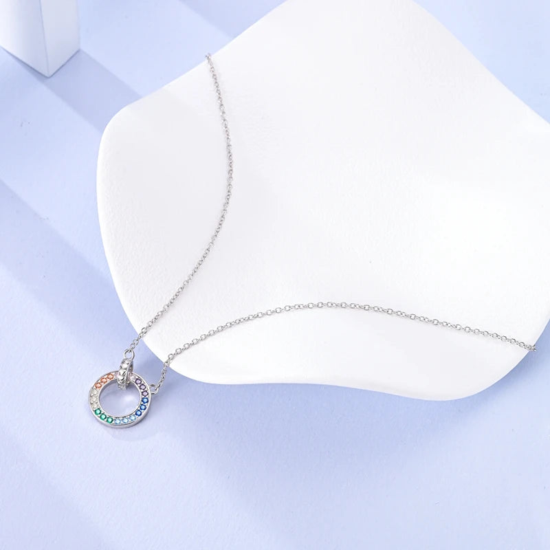 Luxury Necklace 925 Silver Original Sterling Zircon Dragonfly Butterfly Firefly Star Moon Chain Link For Women Wedding Jewelry
