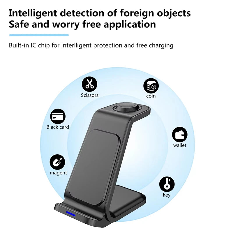 Desktop Universal Wireless Charger 2025 Innovative Products 3 in 1 Wireless Charger 30W Fast Charger for iPhone