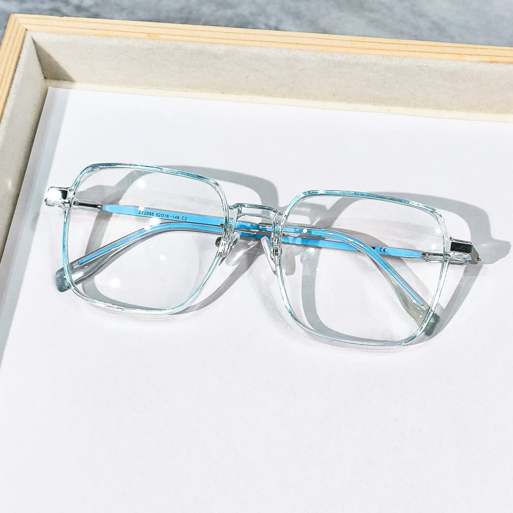 Large Square Reading Glasses with Glitter, Fashionable Reading Glasses, Reading Glasses for Women and Men  +1.0 To +4.0