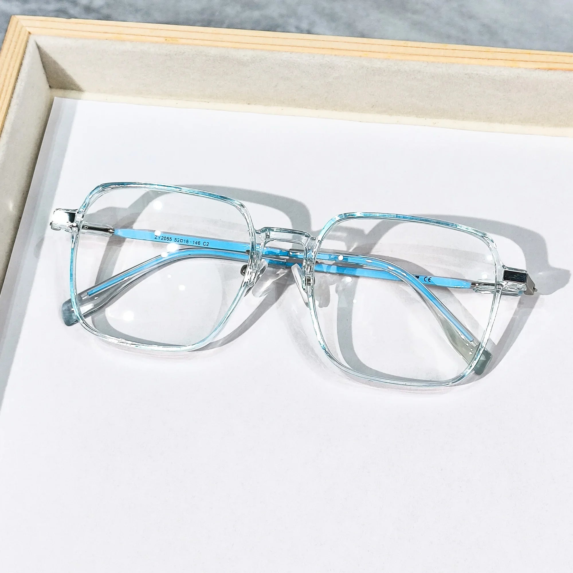 Large Square Reading Glasses with Glitter, Fashionable Reading Glasses, Reading Glasses for Women and Men  +1.0 To +4.0