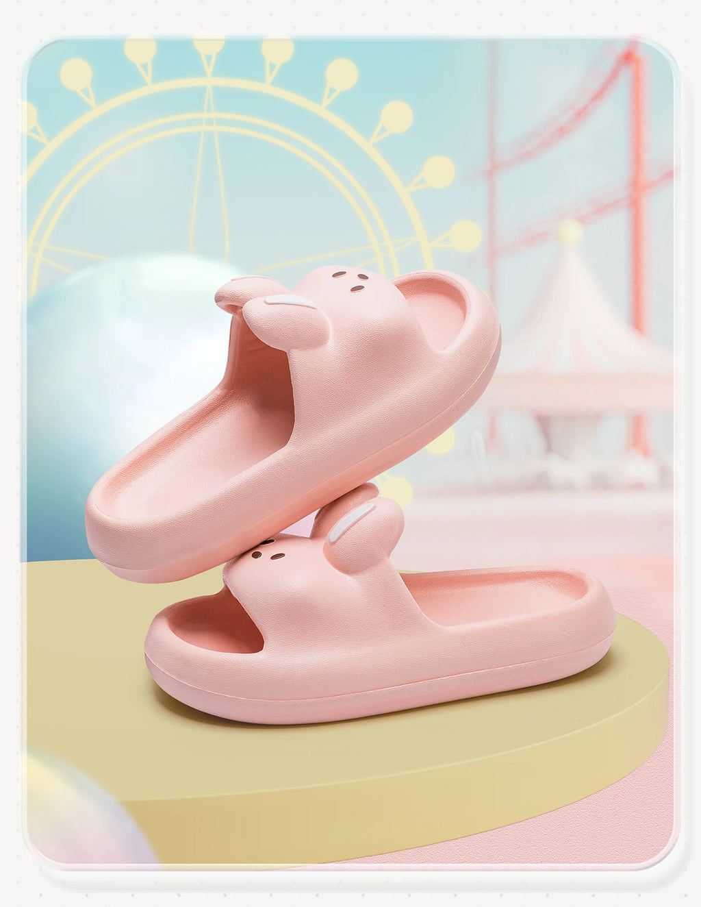 Cartoon Rabbit Children Slippers Heightened Thick Bottom Indoor Outdoor Slippers Comfortable Soft Children Home Slippers