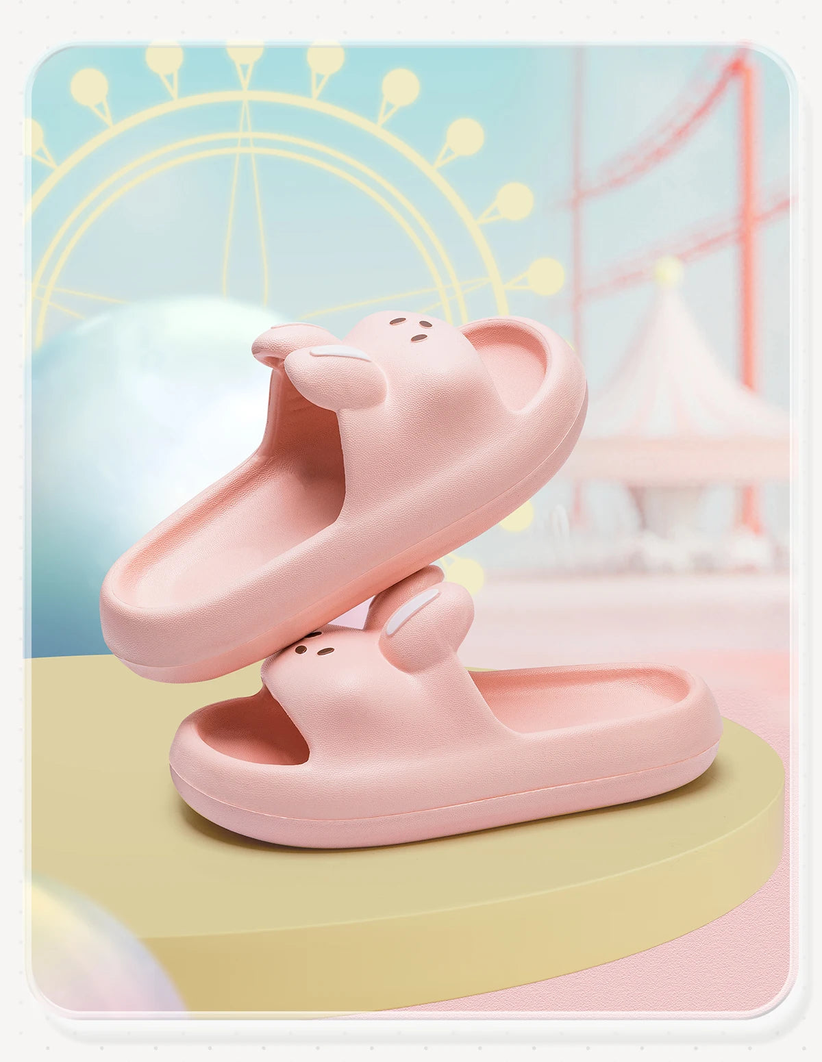 Cartoon Rabbit Children Slippers Heightened Thick Bottom Indoor Outdoor Slippers Comfortable Soft Children Home Slippers