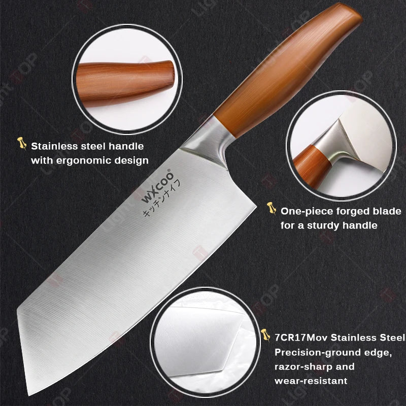 Japanese Kitchen Knives Stainless Steel Professional Chef Knife Cleaver Santoku Knife Fruit Slicing Utility Knife Cooking Tools