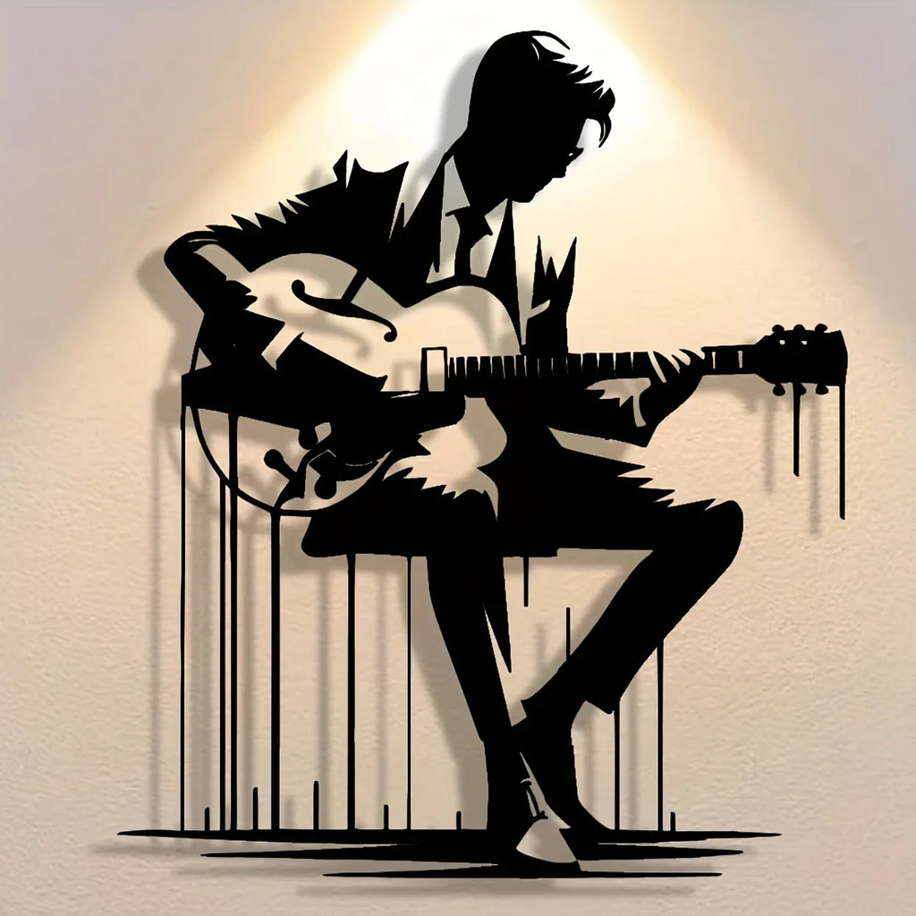 Abstract Metal Guitar Wall Art, Perfect for Home, Office, Café, Bar Decor, Ideal Gift for Music Lovers
