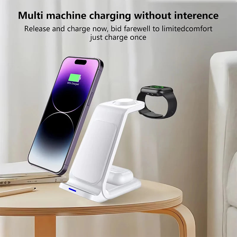 Desktop Universal Wireless Charger 2025 Innovative Products 3 in 1 Wireless Charger 30W Fast Charger for iPhone