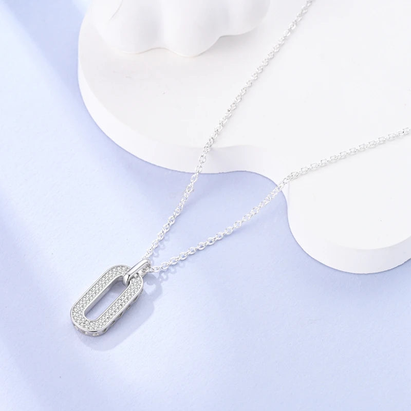 Luxury Necklace 925 Silver Original Sterling Zircon Dragonfly Butterfly Firefly Star Moon Chain Link For Women Wedding Jewelry