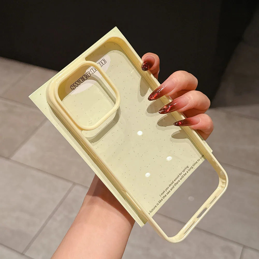 Luxury Candy Color Transparent Phone Case For iPhone 13 14 15 and 16 Clear Acrylic Bumper Back Cases Cover