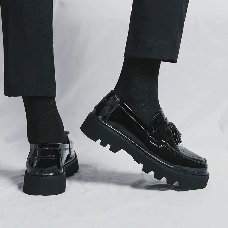 Genuine Leather Men Shoes Fashion Men Work Shoe Luxury Design Thick Bottom  Elegant Formal Loafers Outdoor Comfort Business Shoe