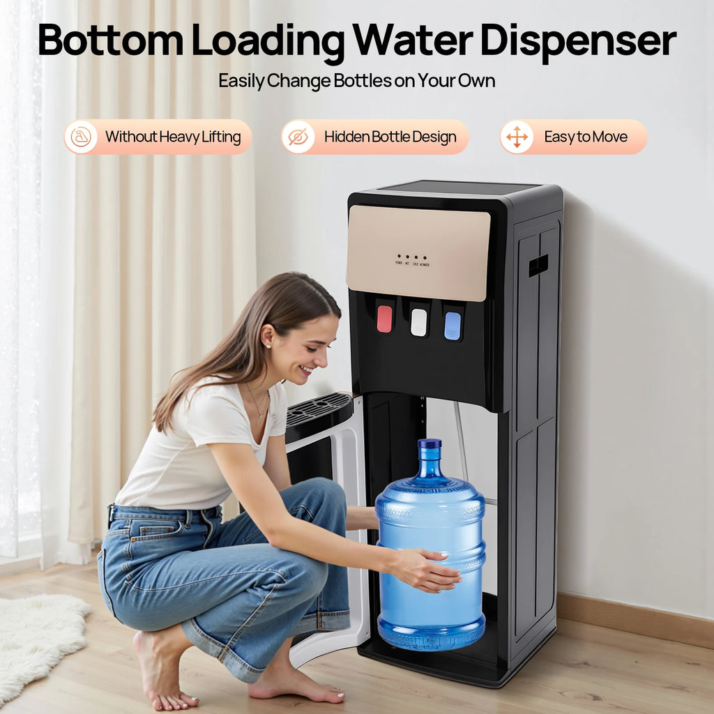 Bottom Loading Water Cooler Dispenser, 3 Temperature Settings - Hot, Cold & Room Water, Ideal for Office, Home, Living Room