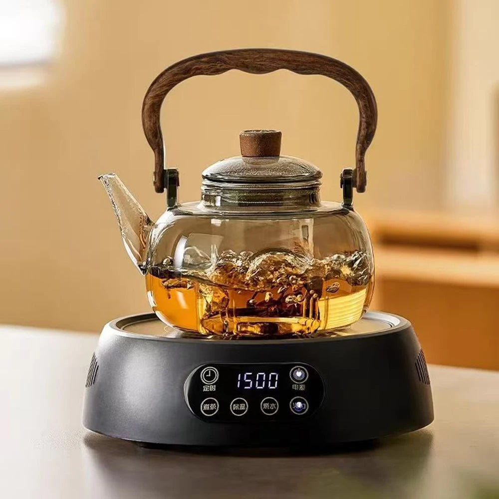 Glass Teapot Stovetop, Borosilicate Tea Kettle Stainless Steel Infuser, Teapot Blooming and Loose Leaf Tea Maker Tea Brewer